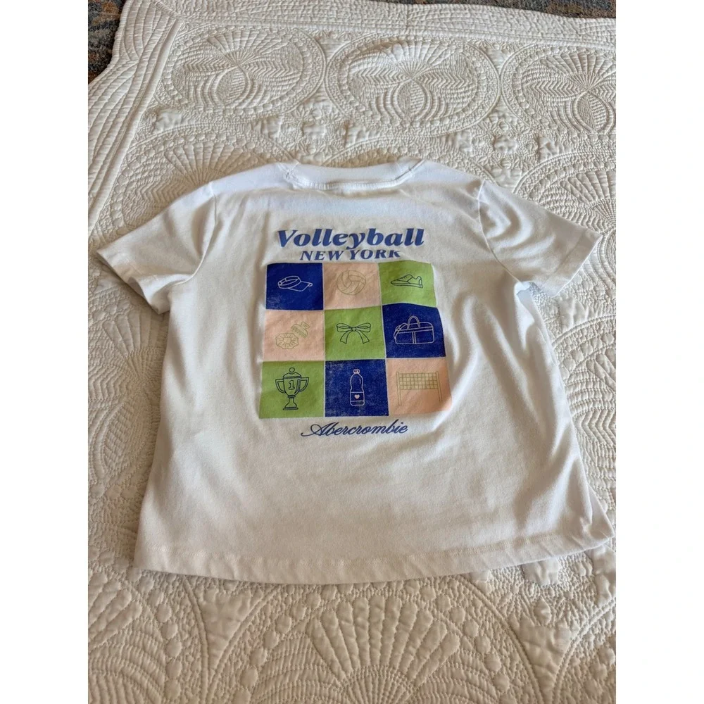Abercrombie Kids Girls T-Shirt Volleyball Graphic Tee Size 5/6